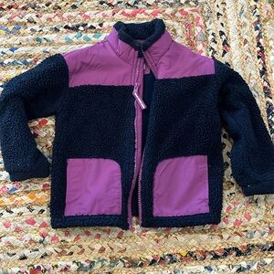 Cat and Jack Sherpa coat. Navy and purple